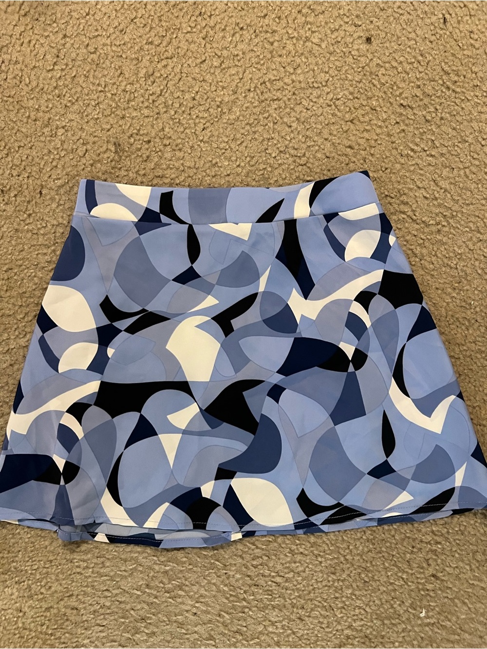 Forever 21 Blue Abstract Circle Skater Skirt
